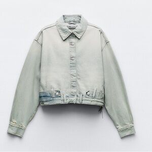 ZARA denim jacket with pant style waist size extra small